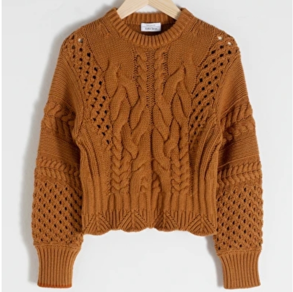 & Other Stories Sweaters - & Other Stories Cropped Cable Knit Sweater